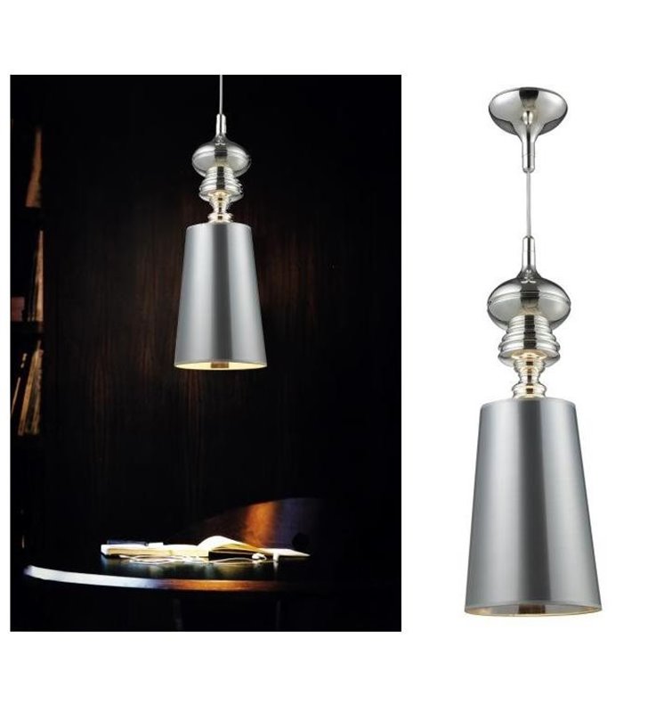 Lampa wisząca Baroco srebrna designerska w stylu glamour