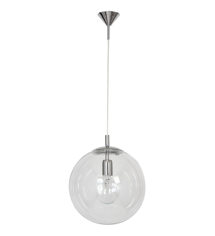 Lampa wisząca Globus bezbarwna 30cm szklana kula do kuchni salonu jadalni sypialni - OD RĘKI