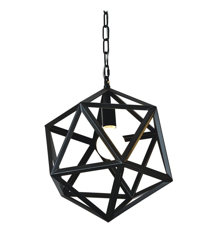 Geometryczna czarna metalowa lampa wisząca Cage