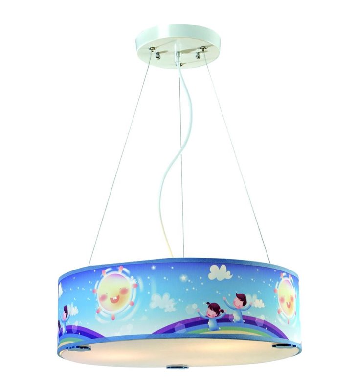 Niebieska lampa wisząca do pokoju dziecięcego Bajka - DOSTĘPNA OD RĘKI