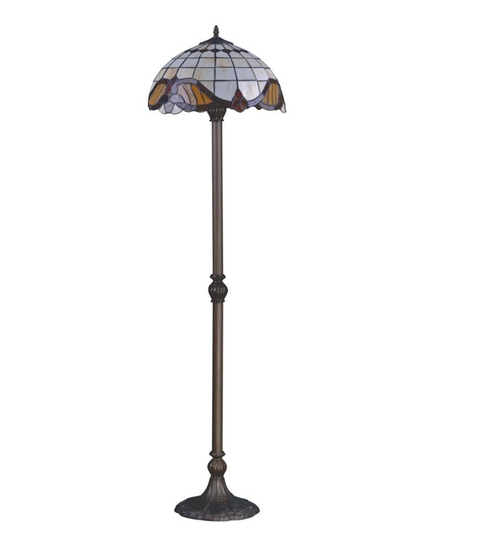 Lampa podłogowa Witraż w stylu Tiffany klasyczna 2 żarówki - DOSTĘPNA OD RĘKI