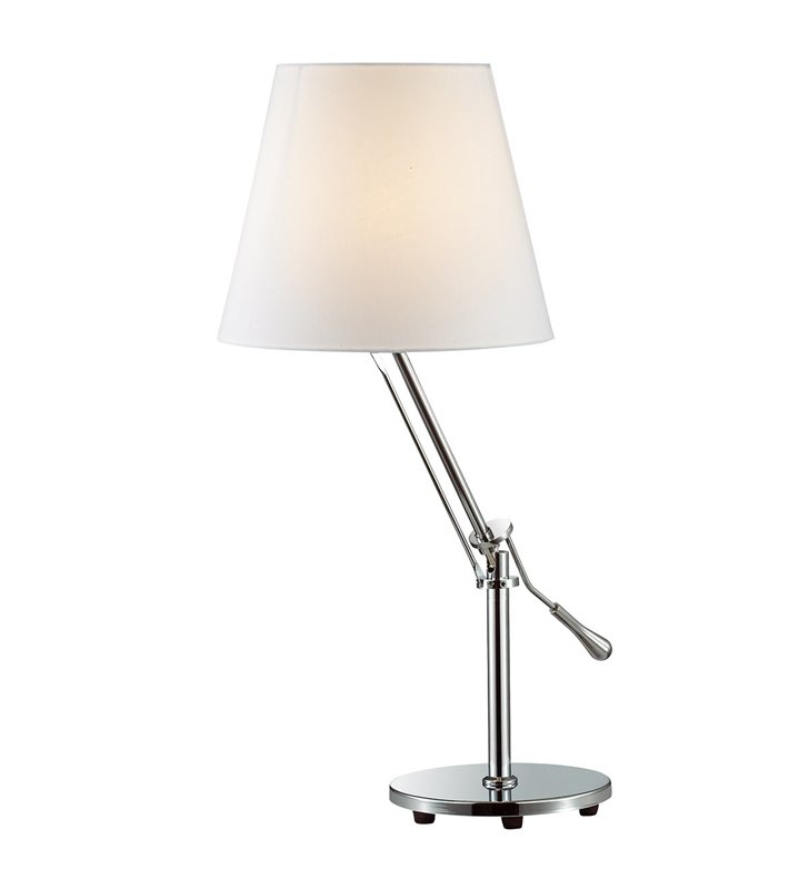 Elegancka wysoka biała lampa stołowa gabinetowa Otelio do salonu sypialni na komodę stolik nocny - OD RĘKI