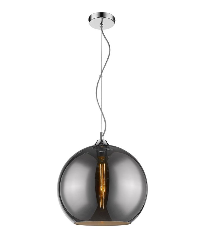 Lampa wisząca Fixio w kolorze czarny chrom szklana kula