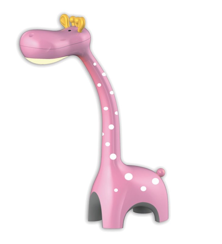 Lampka biurkowa nocna różowa Żyrafa LED dla dziecka elastyczne ramię zmiana barwy światła