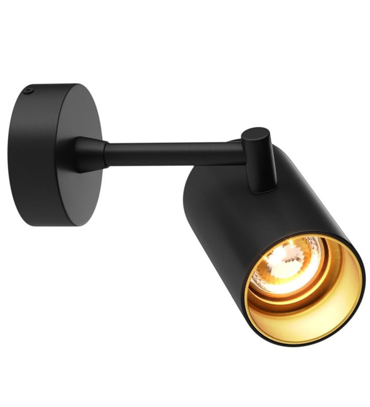 Lampa ścienno sufitowa Tori czarny ze złotym wykończeniem styl nowoczesny techniczny - OD RĘKI