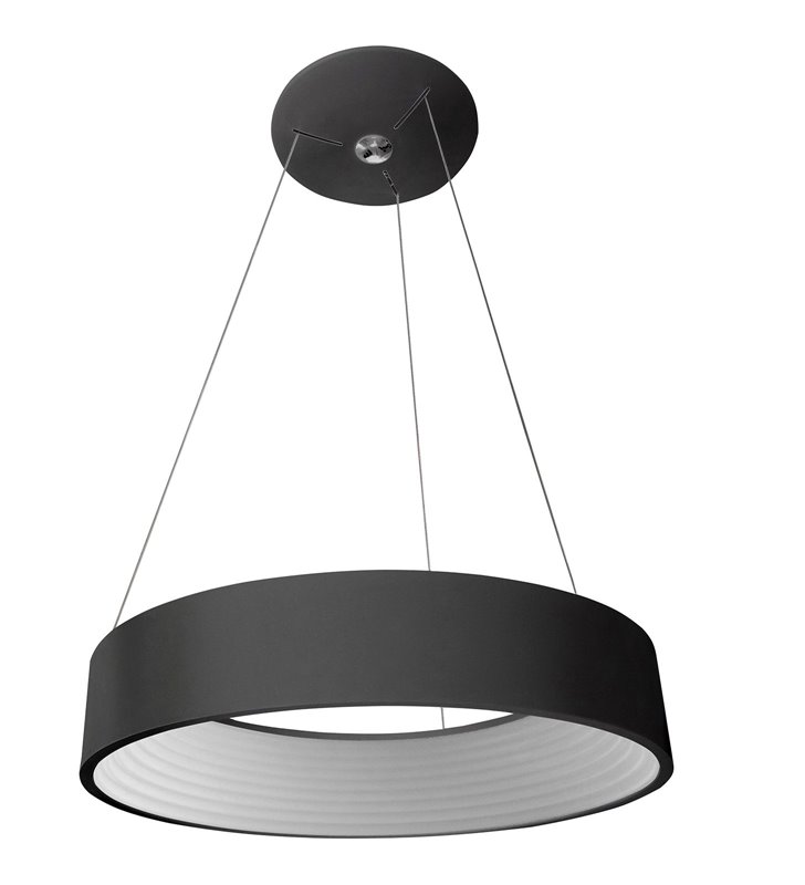 Lampa wisząca Mattia 45cm czarna średniej wielkości okrągłą styl nowoczesny