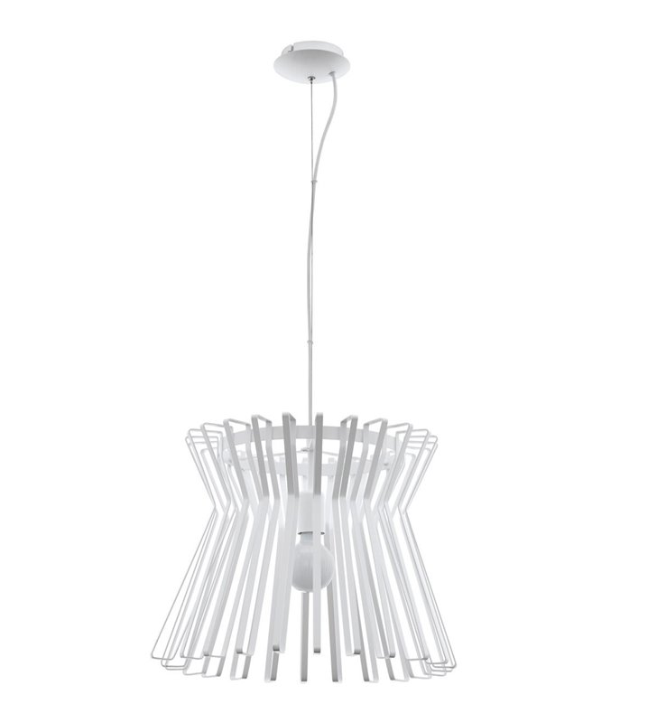 Biała metalowa dekoracyjna lampa wisząca Locubin nad stół do jadalni do kuchni salonu sypialni