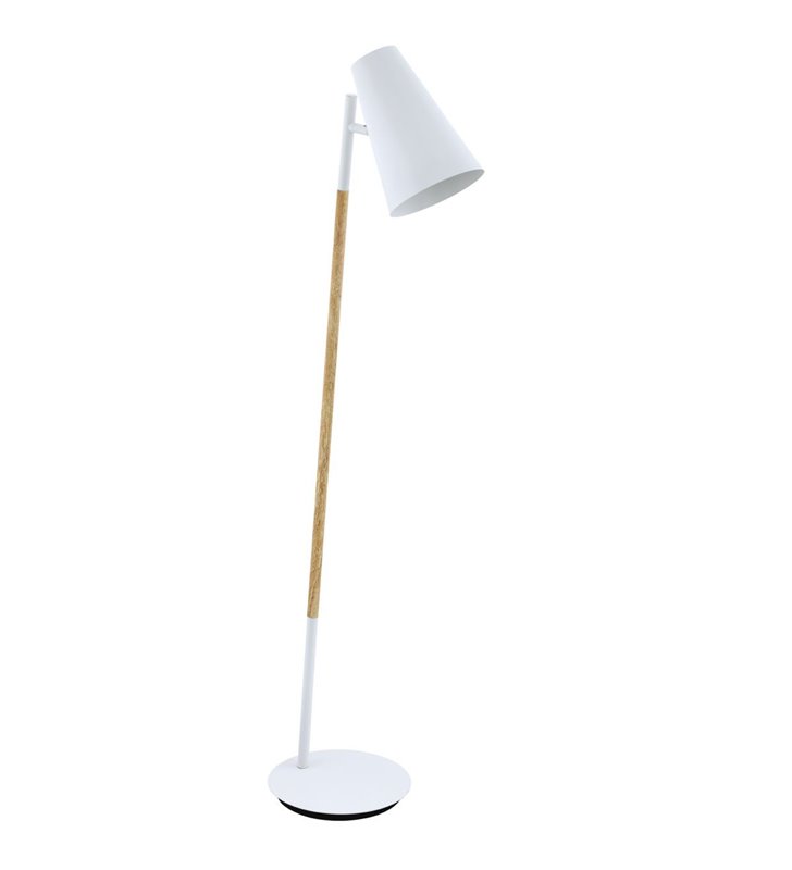Nowoczesna biała lampa podłogowa w stylu skandynawskim Arasi do sypialni salonu na korytarz