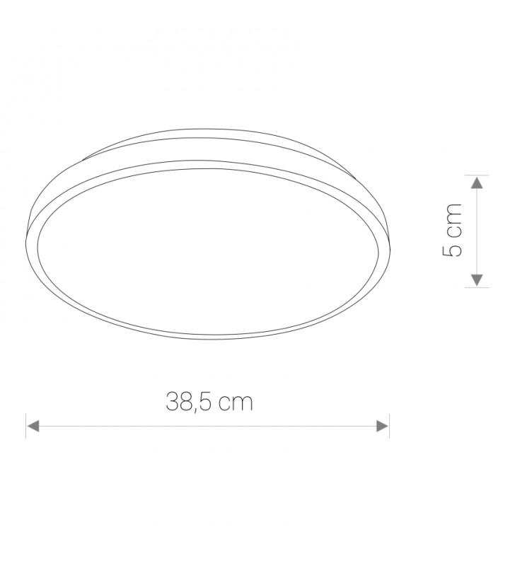 Okrągły czarny plafon łazienkowy Agnes Round LED 38,5cm 3000K