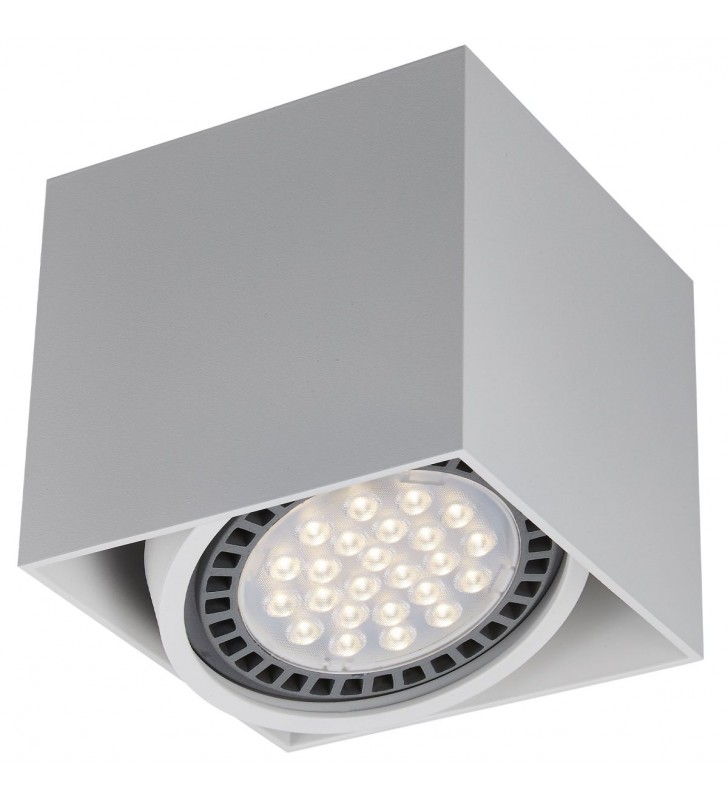Biała kwadratowa lampa sufitowa natynkowa downlight Box żarówka GU10 ES111