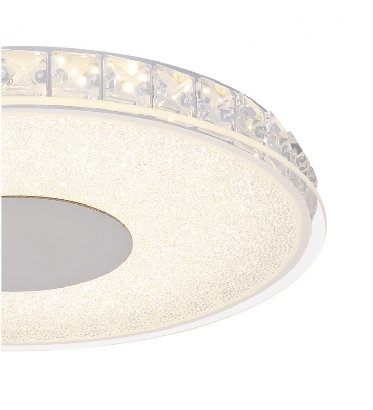 Dekoracyjny szklany 40cm okrągły plafon Denni LED akrylowe kryształy