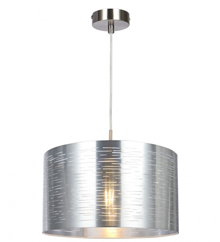 Lampa wisząca Murcia 38cm srebrny klosz z tworzywa